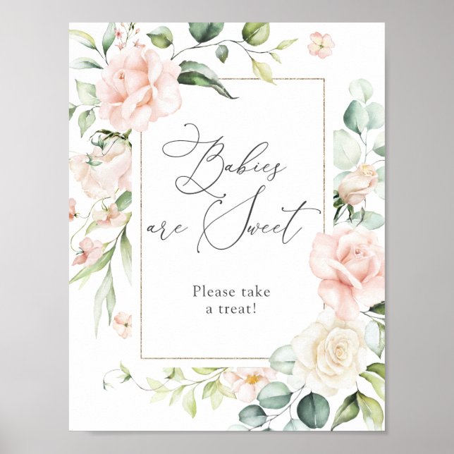 Poster Blush Florals Babies são um doce sinal de tratamen (Frente)