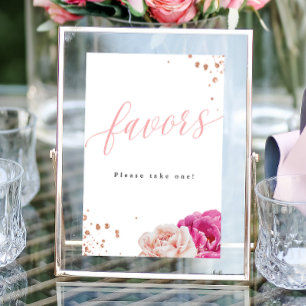 Poster Blush Glitter Chá de panela Favorece Sinal de Tabl