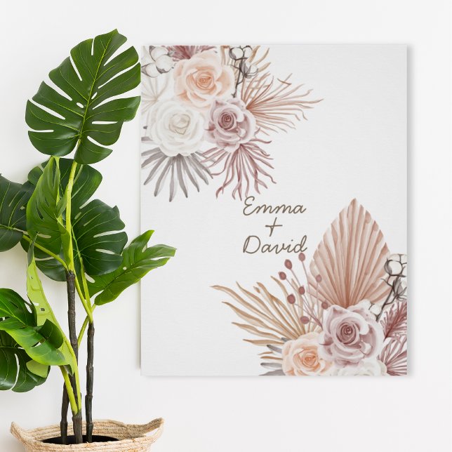 Pôster Blush Pampas Grass Wedding Poster (Criador carregado)