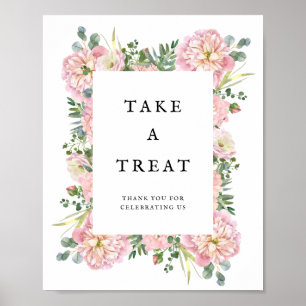 Poster Blush Peonies Hydrangea Eucalyptus Favors