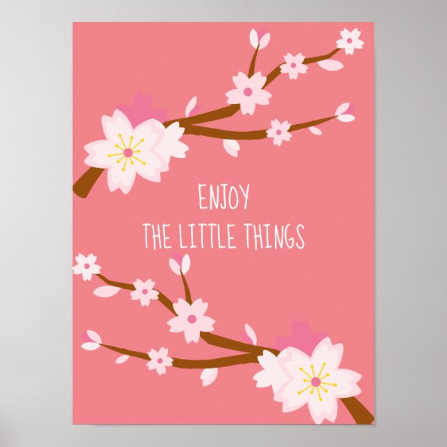 Poster Blush pink Sakura Cherry Blossom Japanese (Frente)