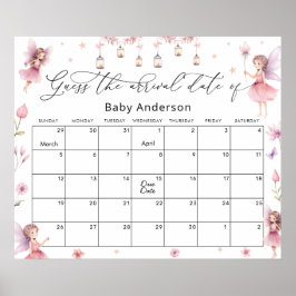 Poster Blush Wildflower Fairy Princess Adivinha Data de V