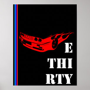 Poster BMW E 30 THIRTY Bimmer E30