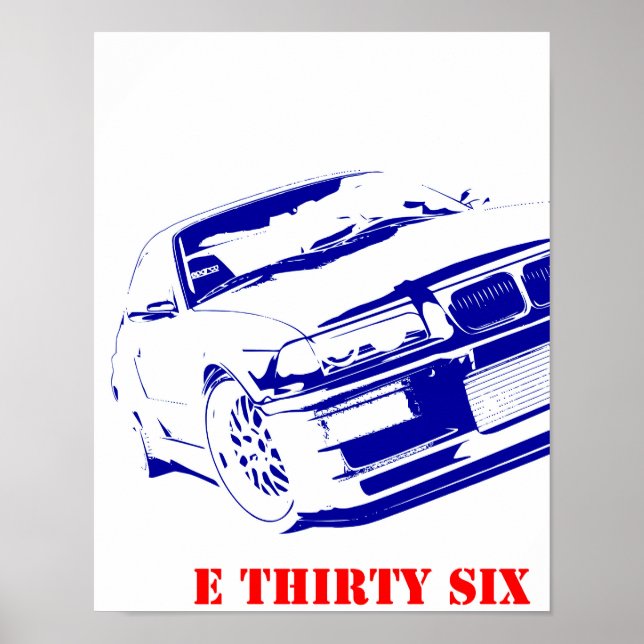 Poster BMW E 36 TRINTA SEIS E36ers Bimmer (Frente)