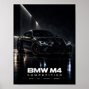 Poster BMW M4 Competition – Carro Esportivo de Luxo Preto