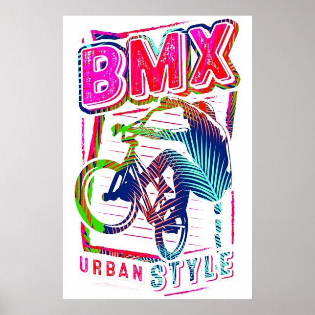 Poster Bmx Colorida - Bicicleta Bmx - Urbano (Frente)