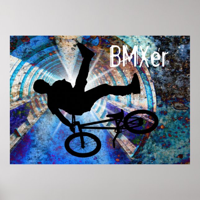 Poster BMX em um túnel Grunge (Frente)