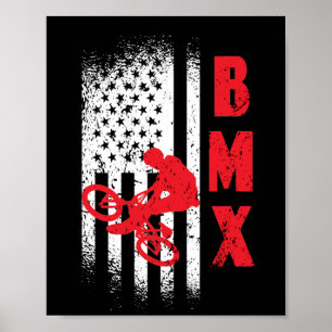 Poster BMX EUA bandeira do esporte cicloviário