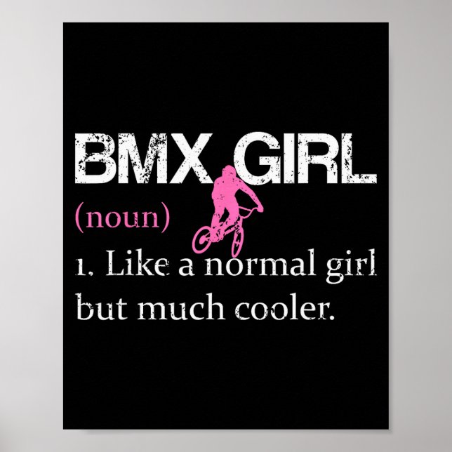 Poster Bmx Girl Definition Funny Bmx Women Rider Cool Bik (Frente)