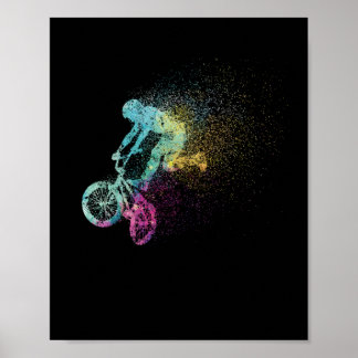 Poster BMX, uma bicicleta artesanal colorida de motocross
