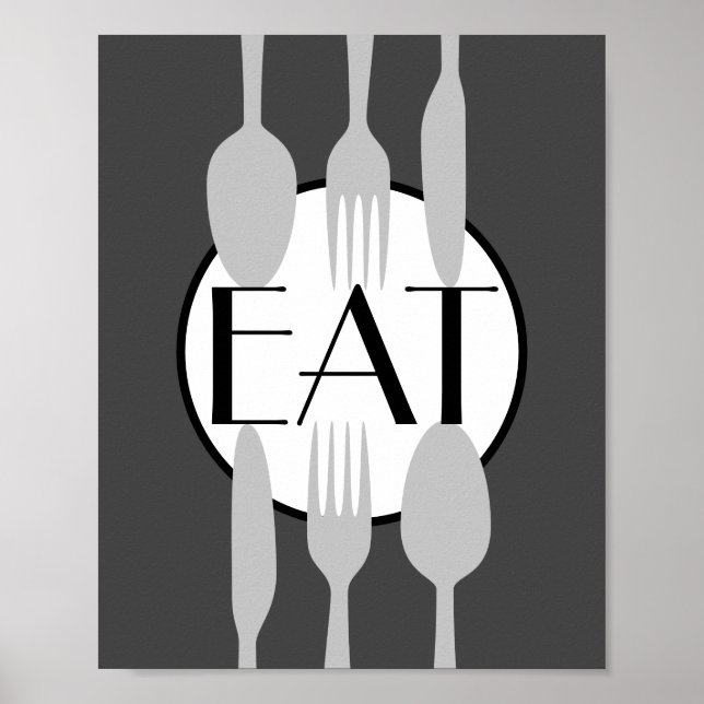 Poster boa apetite cozinha citação ousada chic moderna (Frente)