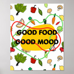 Poster Boa comida, design de bom humor, comida divertida