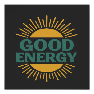 Pôster Boa Energia - Design de Vibrações Positivas Retro