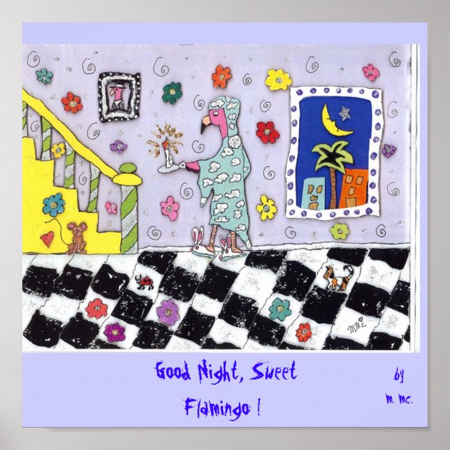 Pôster Boa Noite, Sweet Flamingo! (Frente)