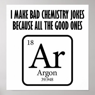 Poster Boa Piada de Química Argon Funny