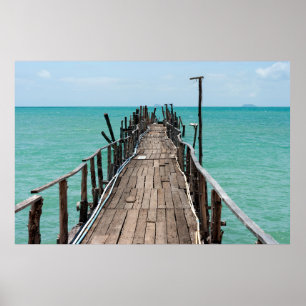 Poster Boa ponte de madeira com fundo azul-marinho em Sam