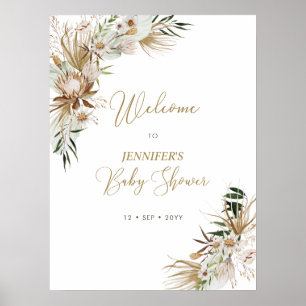 Poster Boa recepção Boho/Boêmia para Chás de Bebê