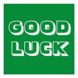 Pôster Boa sorte, branco verde