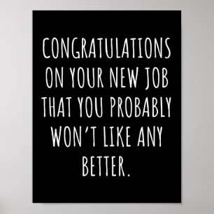 Poster Boa sorte com o novo emprego