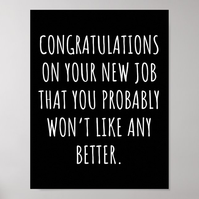 Poster Boa sorte com o novo emprego (Frente)