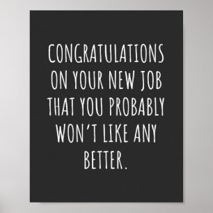 Poster Boa sorte com o novo emprego