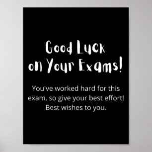 Poster Boa Sorte em seus exames!
