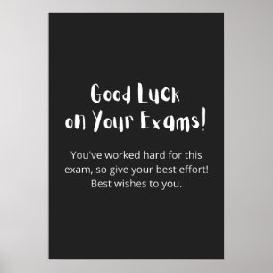 Poster Boa Sorte em seus exames!