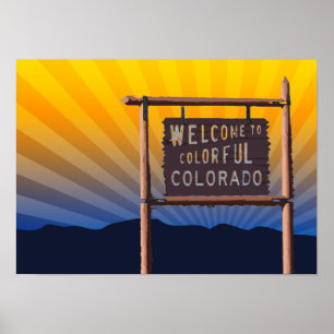 Poster boa vinda a Colorado colorido