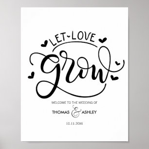 Poster Boa vinda ao casamento de - deixe o amor crescer