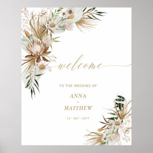 Poster Boa-vinda Boho Engajamento Casal Noivado Chuveiro