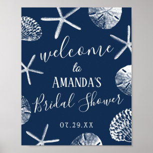Poster Boa vinda do chá de panela do casamento de praia