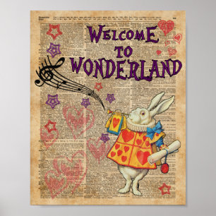 Poster Boa vinda do coelho a. Alice no país das