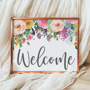 Poster Boa vinda floral
