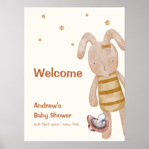Poster Boa vinda Minimalista Boho Boneca de Coelhinho par