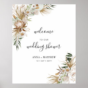 Poster Boa-vinda para Casamento de Casais Boho