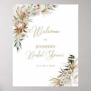 Poster Boa-vinda para o casamento Boho dourado Chá de noi