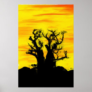 Poster Boab Tree in Oils Archival Print