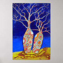 Poster Boab Trees à Noite