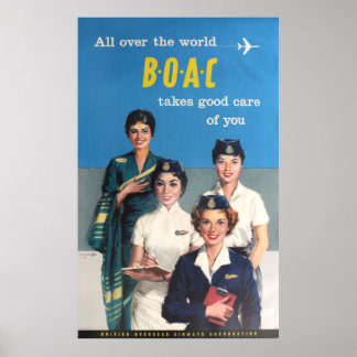 Poster BOAC British Overseas Airways Corporation
