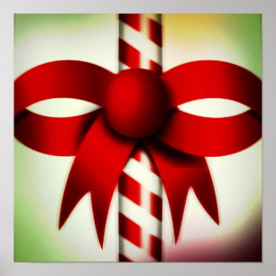 Pôster Boas festas bastão de doces