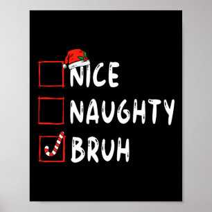 Poster Boas festas de Natal, bruh engraçado lista de xmas