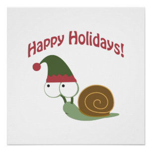 Pôster Boas festas! Duende do caracol