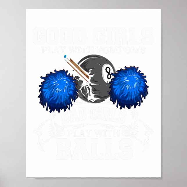 Poster Boas Meninas D Meninas Jogadores De Piscina Billia (Frente)