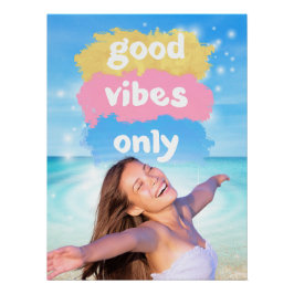 Pôster Boas Vibes Somente Inspiração Beach Poster