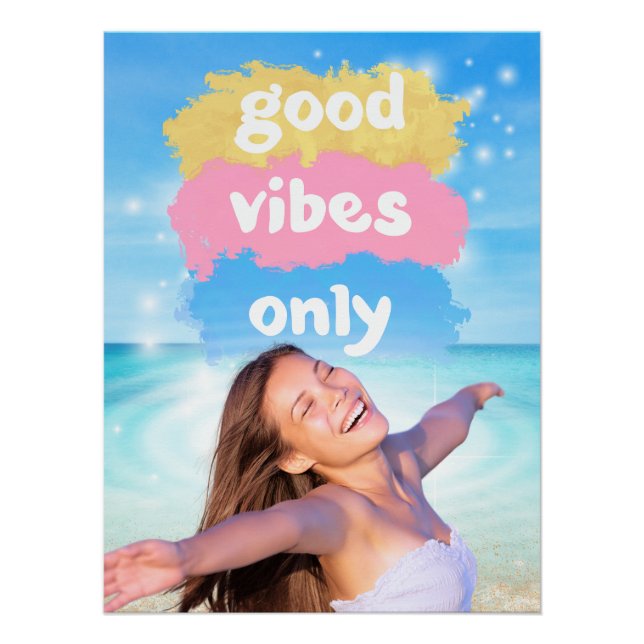 Pôster Boas Vibes Somente Inspiração Beach Poster (Frente)