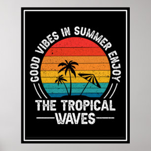 Poster Boas Víbias no Verão Aproveitem as ondas tropicais