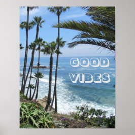 Poster Boas Víbias Oceanas Palmeiras Muro de Areia