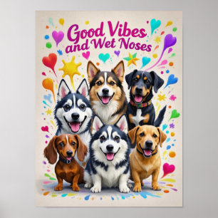 Poster Boas Vibrações e Narizes Molhados Rabiscos diverti