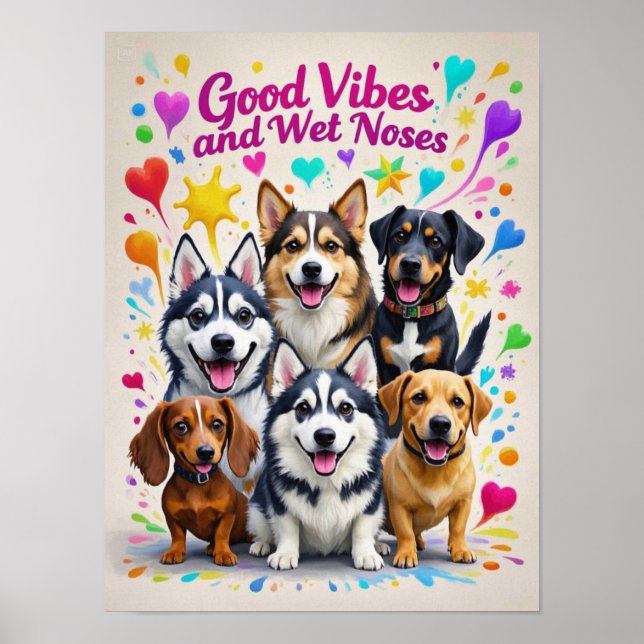 Poster Boas Vibrações e Narizes Molhados Rabiscos diverti (Frente)