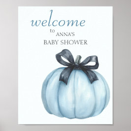 Poster Boas-vindas a Abóbora Azul Elegante